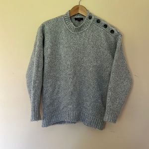 JCrew gray wool blend sweater with button detail, S.